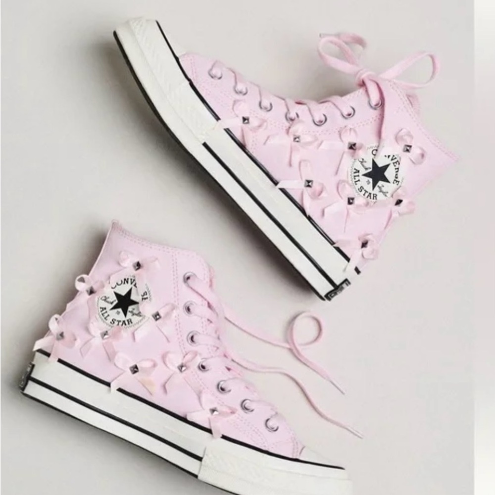 Converse Chuck 70 Pink Bows and Studs High-top Sneakers